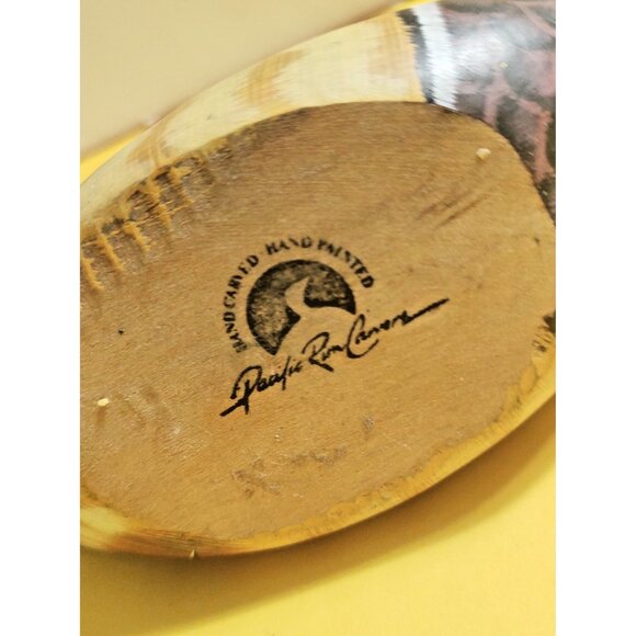 Pacific Rim Carvers Wooden Hand Carved & Painted Mallard Duck 8 3/4" x 3 1/4" - Picture 9 of 11